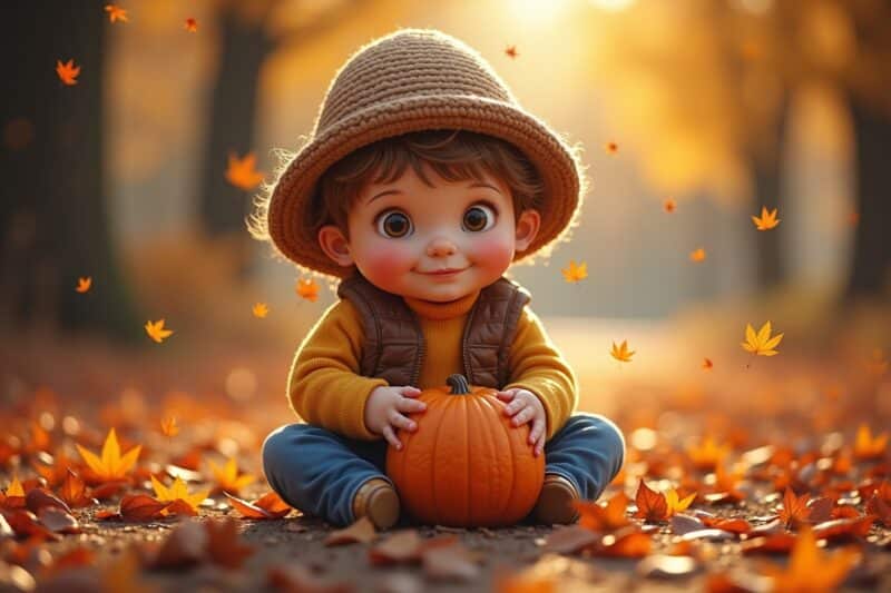 14 Herbstbild Basteln Kinder Ideen